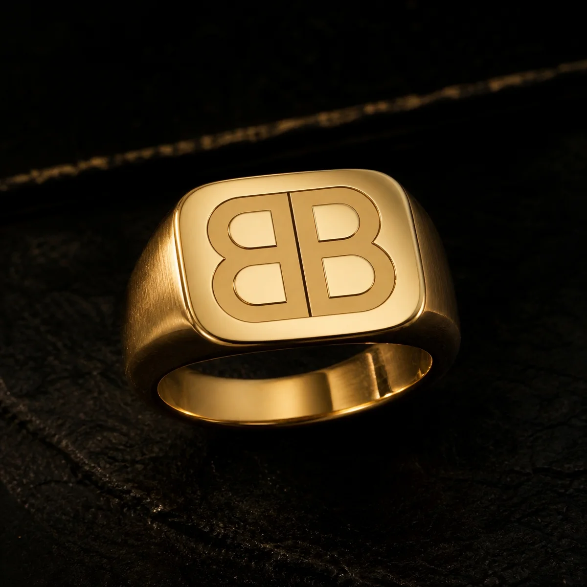 House Object 01, a gold BULLENCIAGA signet ring